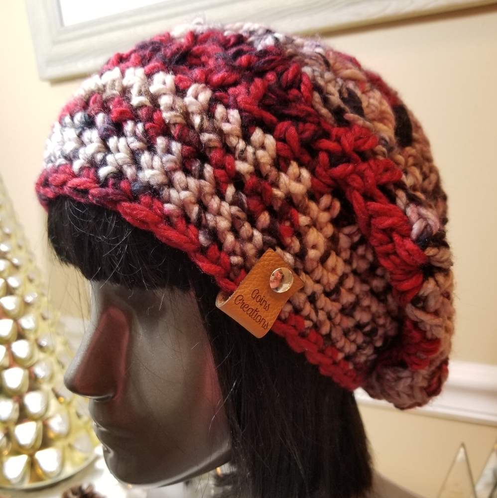 NWT Handmade Crochet Chunky 3-Way Unisex Beret